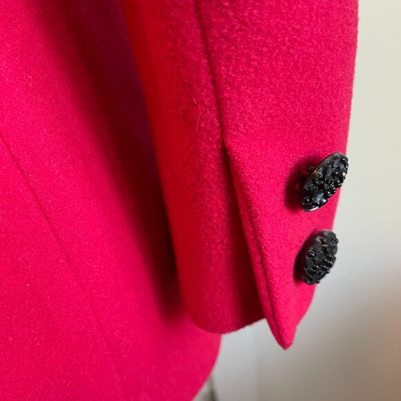 Jean Claude Poitras Bof! Designer Vtg Double Breasted Wool Blend Blazer Red Sz 8 - Picture 9 of 13